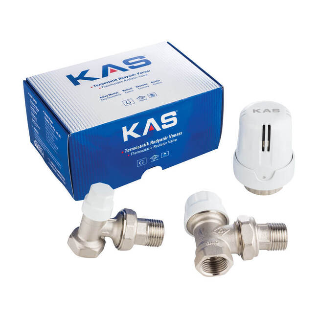 Kit robineti colt termostat, pentru radiator, 1/2", Heatmax-Kas