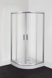 Cabina de dus semirotunda cu sticla securizata de 5mm, clara 90x90 cm