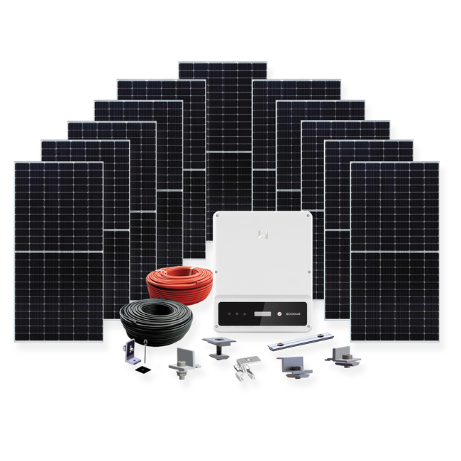 Sistem fotovoltaic monofazat 5 kW, panouri monocristaline 450 W Vendato Solar, invertor Goodwe