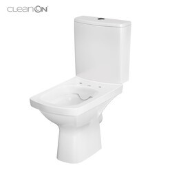 Set 600 WC compact EASY NEW CleanOn, 011, 3/5 L,capac WC, duroplast, antibacterian, inchidere lenta, demontare rapida