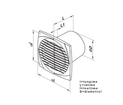 Ventilator Vents 100D, diametru 100 mm, debit 95 mc/h