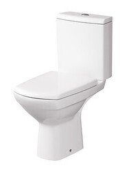 Set vas wc compact Carina, rezervor si capac inclus, evacuare verticala, alb